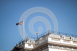 British flag on a building in London