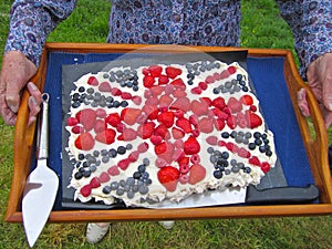 British flag celebration cake