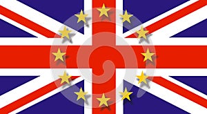 British flag with eu stars on top - Brexit concept - UK and England economy after Brexit