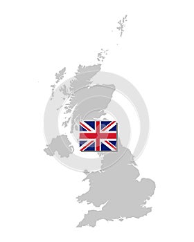 British flag and map