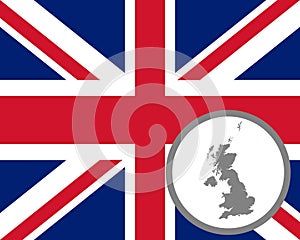 British flag and map