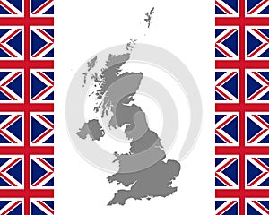 British flag and map