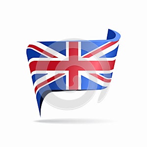 British flag map pointer layout. Vector illustration.