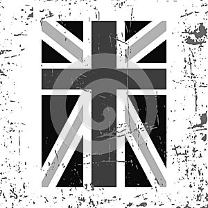 British flag vertical gray