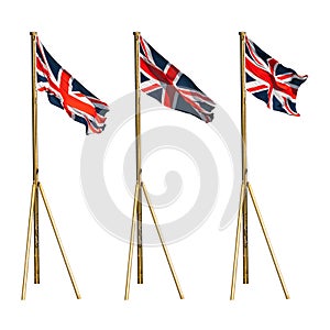 British flags isolated on white