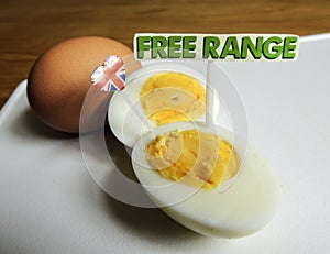 British food: free range, organic, hard boiled eggs