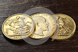 British full Sovereign gold coins photo