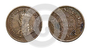 British Indian King George V  1/2 or Half Pice 1936