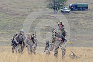 British infantry in Romanian military polygon