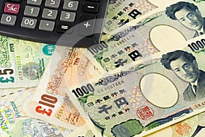 British and Japanese currency