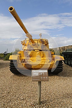 British made Charioteer lightweight tank captured by IDF in Southern Lebanon on display at Yad La-Shiryon Armored Corps Museum