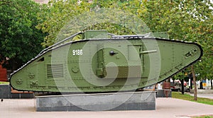 A British Mark V tank