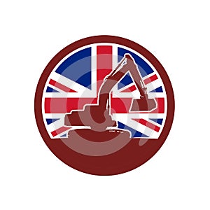 British Mechanical Digger Union Jack Flag Icon