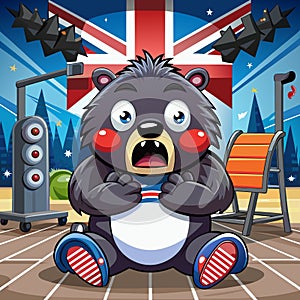 British Mole panicked sits gym vector photo