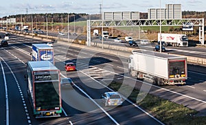 British Motorway M1 in a rush hours
