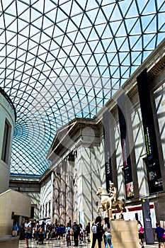 British Museum inside interior. London, England