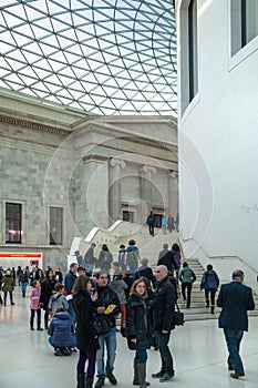 British museum. Interior of main hall with library in an inner yard