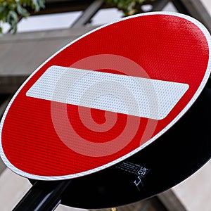 British No Entry Traffic Road Sign