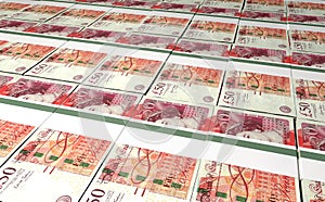 British One Hundred Pound Notes Laid Out