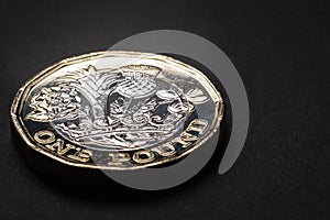 british one pound coin closeup