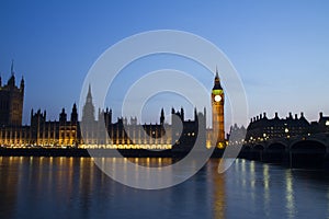 British parliament view in a sunset