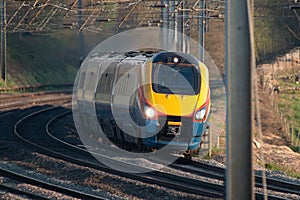 British passenger train in motion