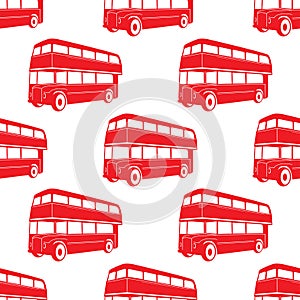 British pattern with Double decker red bus.