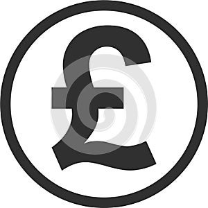 British Pound Sterling Sign Icon in Flat Style. Vector Illustration
