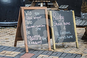 British Pub blackboard signs