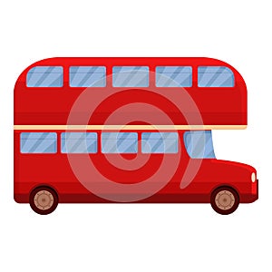 British red bus icon cartoon vector. London city