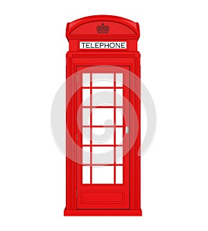 British Red Telephone Booth Isolated