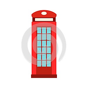 British Red Telephone Booth Isolated