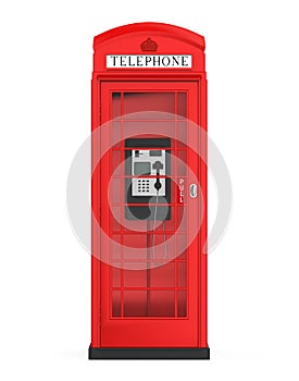 British Red Telephone Booth Isolated