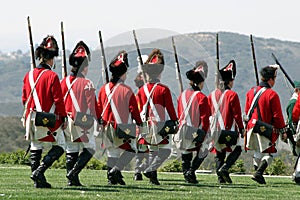 British regulars marching back