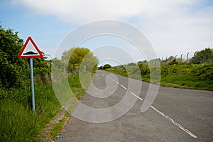 A British road empty of traffic