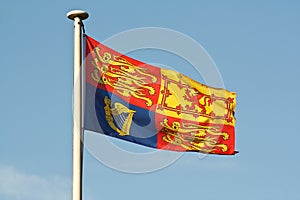 British royal standard flag on flagpole