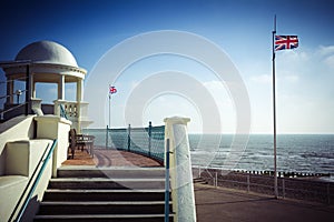 British seaside scene at Bexhill on Sea in Sussex