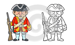 British soldier with a rifle standing on a post