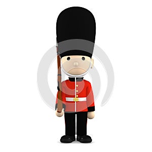 British soldiers on white, 3D illustration