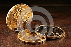 British Sovereign gold coins photo