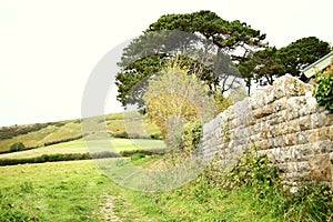 British stone house wall style scenic.