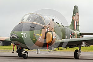 A British Strikemaster Mk 88 attack aircraft