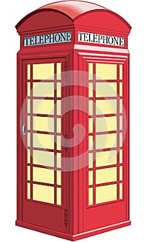 British Telephone Booth Vector Illustration