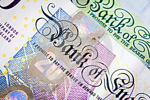 British Twenty Pound Note Close-UP