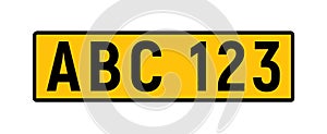 British uk car license plate template. GB car registration numberplate sign design