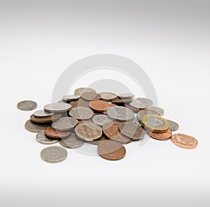 British or UK coins with white background