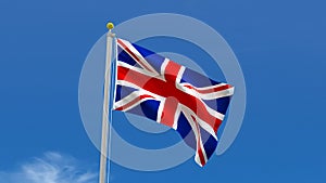 British UK United Kingdom Flag Country 3D Rendering in Blue Sky Background
