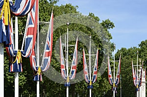 British Union Flags on The Mall. London. England photo