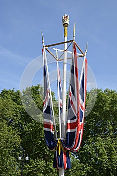 British Union Flags on The Mall. London. England photo