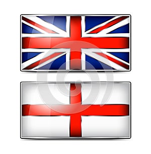 British Union Jack and England Enamel Flag